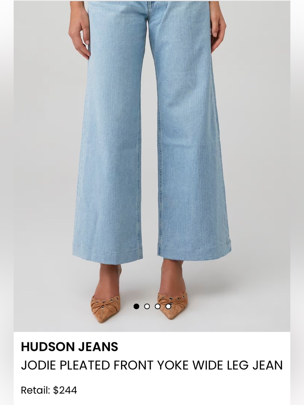 Hudson Jodie Pleated High-Rise Wide-Leg Jeans size 28 - Picture 5 of 14